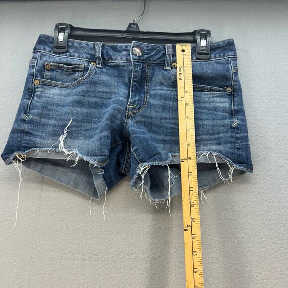 American Eagle Women's Denim Shortie Shorts Size 6 Super Stretch Summer Basics - Picture 11 of 15